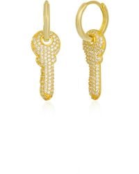 Spero London - Key Color Hoop Sterling Earring - Lyst