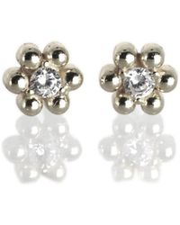 VicStoneNYC Fine Jewelry - Natural Diamond Flower Stud Earrings - Lyst