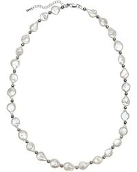 Farra - Irregular Freshwater Pearls With Sterling Necklace - Lyst