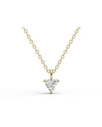 SEREIA OFFICIAL - 14K 0.25 Ct Lab Grown Trillion Shape Diamond Solitaire Pendant With Bail - Lyst