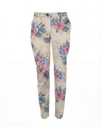 lords of harlech - Neutrals Jack Exotic Floral Neutral Flat Front Pant - Lyst
