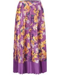 Smart and Joy - Pleated Midi Skirt With Print - Lyst