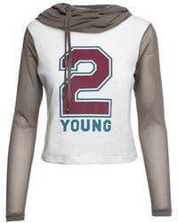 Conquista - Neutrals Sporty Hooded Crop Top - Lyst