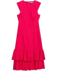 Niza - Mai Midi Dress With Round Neckline - Lyst