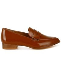 Rag & Co - Noshiya Tan Patent Pleather Penny Loafers - Lyst