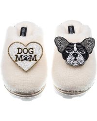 Laines London - Teddy Closed Toe Slippers With Coco The Frenchie & Dog Mum Mom Brooches - Lyst