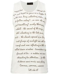 Conquista - Neutrals Literary Script Sleeveless Tank Top - Lyst