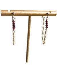 Rachel Nathan - Post: Garnet & Chain Earrings - Lyst