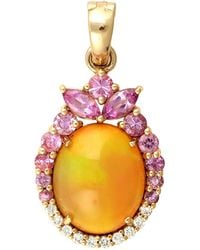 Artisan - 18K Opal, Sapphire & Diamond Pendant - Lyst
