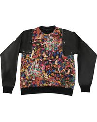 Zasta Studio - Detachable Leather Cotton Hybrid Sweatshirt A - Lyst