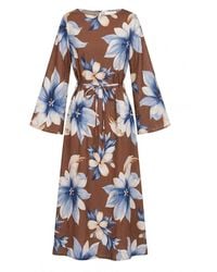 Tantra Spain Sl - Long Floral Dress With Round Neckline - Lyst