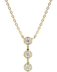 Lily Flo Jewellery - 3 Lab Grown Diamonds Vertical Bar Necklace On Solid 9K - Lyst