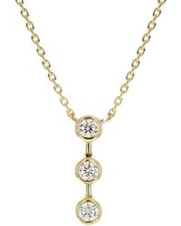 Lily Flo Jewellery - 3 Lab Grown Diamonds Vertical Bar Necklace On Solid 9K - Lyst