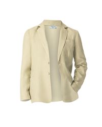 Haris Cotton - Neutrals Solid Lapel Neck Linen Blazer Latte - Lyst