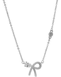 Spero London - Sterling Bow Tie Stud Necklace - Lyst