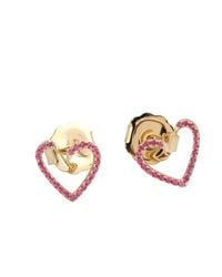 Artisan - Sapphire Heart Stud Earrings - Lyst