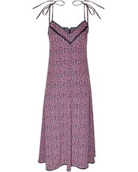 2KStyle - Adan Floral Print Lace Trimmed Slip Midi Dress - Lyst