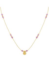 Olivia Le - Journey Phosphosiderite Beaded Necklace With Coin - Lyst