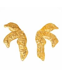 Meraki by Rashmi Bajaj - Palm Leaf Plated Dangle Earrings - Lyst