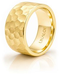 Unaloe - Classic-Plated Hammered French Ring For - Lyst