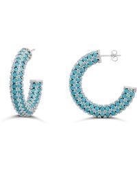 SHYMI - Colored Crystal Pave Hoop Earrings - Lyst