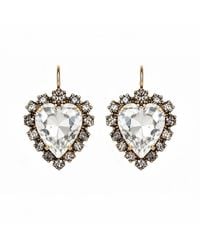 Vstyle - Amore Swarovski Heart Earrings - Lyst