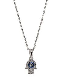 Ebru Jewelry - Minimalist Hamsa Hand Sterling Silver Necklace - Lyst