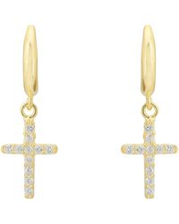 LÁTELITA London - Divine Cross Drop Earrings Gold - Lyst