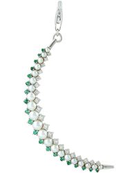 Artisan - Pearl, Emerald & Diamond Crescent Charm Pendant - Lyst