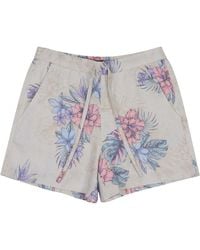 lords of harlech - Neutrals Leanne Exotic Floral Natural Drawstring Short - Lyst