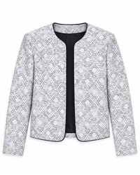 Stovaria - Ivory Embroidered Pure Linen Statement Jacket - Lyst
