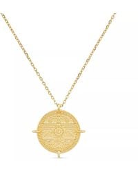 Elk & Bloom - Chunky Aztec Coin Medallion Necklace - Lyst