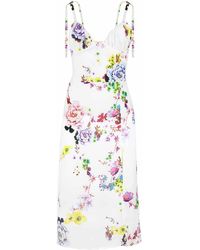 blonde gone rogue - Flower Power Midi Dress With Slit, Upcycled Viscose, In Flower Print - Lyst