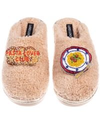 Laines London - Neutrals Laines X Juliet Closed Toe Slippers With Pasta Lover Club Brooches - Lyst