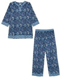 Inara - Indian Cotton Lagoon Pyjama Set - Lyst