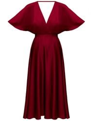 UNDRESS - Sonya Midi Cocktail Dress With Butterfly Sleeves - Lyst