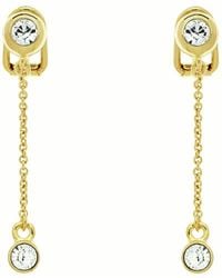 Emma Holland Jewellery - Crystal Gold Chain Clip On Earrings - Lyst