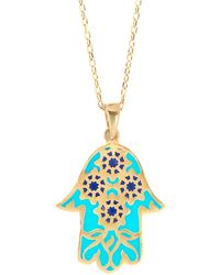 Ebru Jewelry - Good Vibes Enamel Hamsa Necklace Gold - Lyst