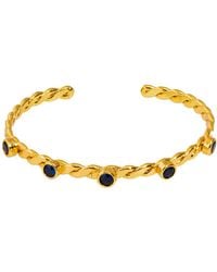 Ebru Jewelry - Twisted Sapphire & Dainty Cuff Bracelet - Lyst