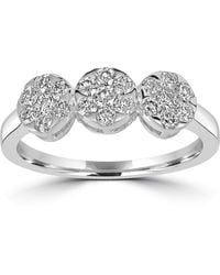 Artisan - Three-Flower Diamond Cluster Ring - Lyst