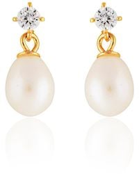 Esterah - Freshwater Pearl Drop Earrings - Lyst