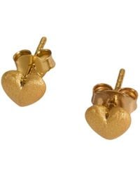 Claire Hill Designs - Brushed Heart Stud Earrings - Lyst