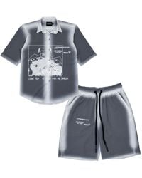 mysimplicated - Short Sleeve Shirt And Bermuda Set With Laos Design - Lyst