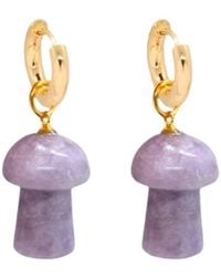 VALERIE CHIC - Mushroom Jade Hoop Earrings 18K - Lyst