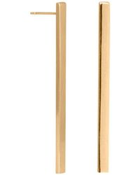 Edge Only - Bar Earrings Long 18Ct Vermeil - Lyst