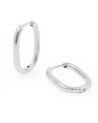 Cote Cache - Oval Link Huggie Hoop Earrings - Lyst