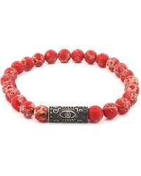Ebru Jewelry - Sterling Evil Eye & Jasper Stone Beaded Bracelet - Lyst