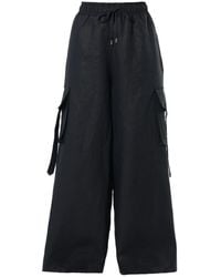 Metamorph - Linen Cargo Palazzo Trousers - Lyst