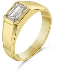 Artisan - Lab Grown Emerald Cut Diamond Signet Ring - Lyst