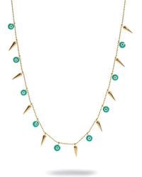 Ebru Jewelry - Evil Eye & Spike Charm Necklace - Lyst